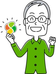 高齢男性よつばマーク1