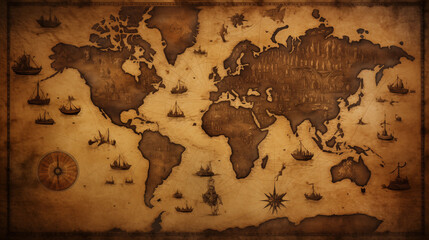 Ancient vintage world map
