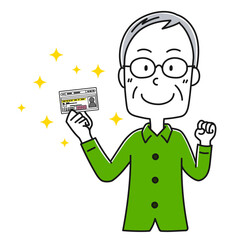 よつばマークを持った高齢男性1