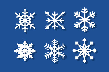 Obraz premium Snowflakes icons. White Snowflake. Snowflakes template. Snow winter. Snowflakes icons. Snowflake vector icon