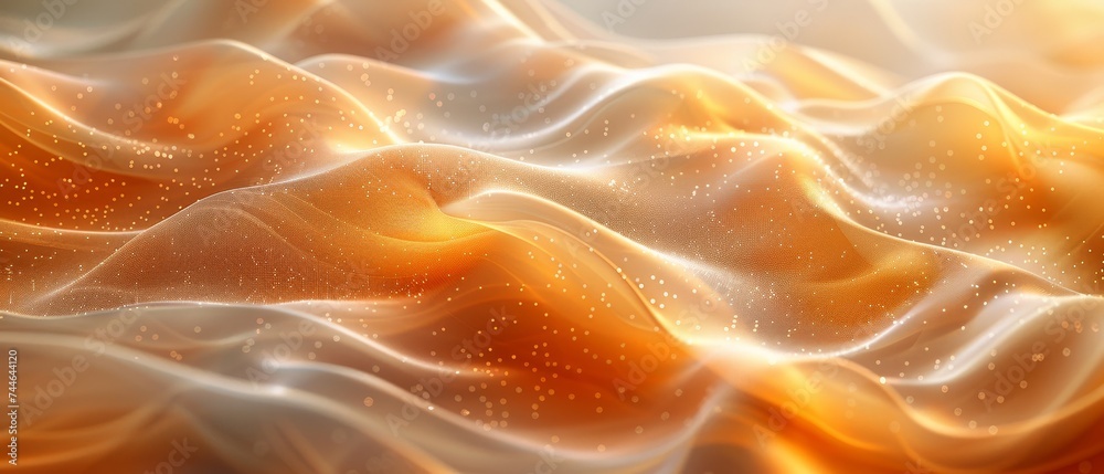 Aufkleber Abstract soft color waves with golden color background.