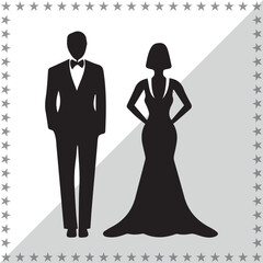 Wedding Silhouette, cute Wedding Vector Silhouette, Cute Wedding cartoon Silhouette, Wedding vector Silhouette, Wedding icon Silhouette, Wedding vector																									