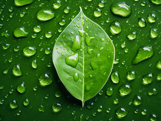 CO2 reducing icon on green leaf with water droplet for decrease CO2 , carbon footprint and carbon credit to limit global warming from climate change, Bio Circular Green Economy concept 