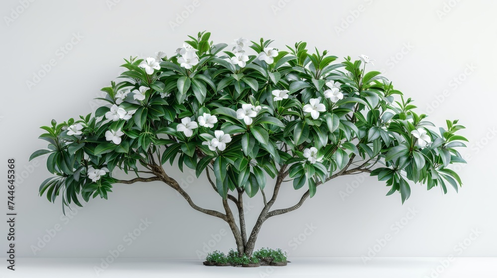 Poster tree flower bush isolated on white background with clipping path