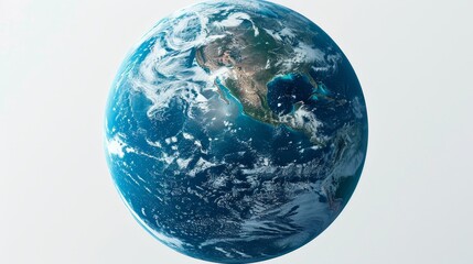 An image of planet earth isolated on a white background with a clipping pat