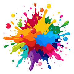 colorful ink splashes