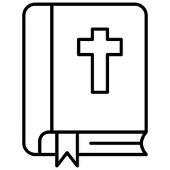 black line color icon easter Bible 
