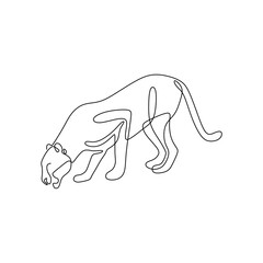 Single continous line art of cheetah