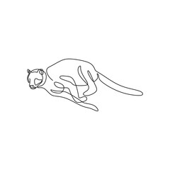 Single continous line art of cheetah