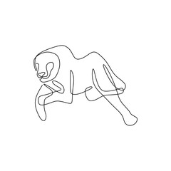 Single continous line art of cheetah