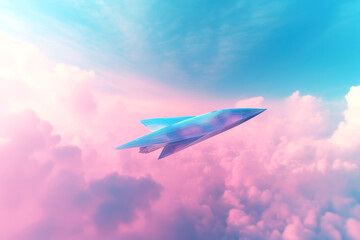 Naklejka na ściany i meble Soar into the future with this stunning image of a futuristic airplane