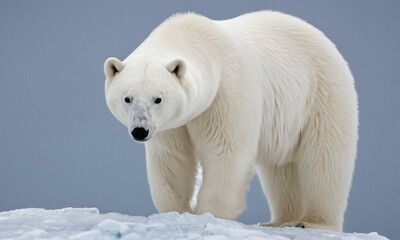 The Antarctic polar bear. Predatory animals of the north. Ursus Maritimus. Portrait of a bear's face - obrazy, fototapety, plakaty