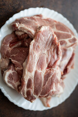 chuck steak on a table plate meat