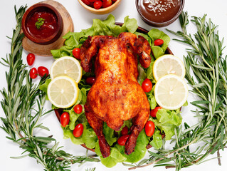 Grilled Chicken and Vegetables, Celebratory Food Sauce