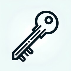 key icon, house key, key line art icon for apps and website