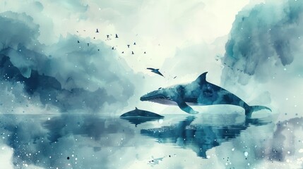 Gentle Giants: Watercolor Whale Ballet