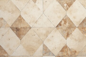 Abstract beige colored traditional motif tiles wallpaper floor texture background - obrazy, fototapety, plakaty