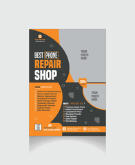 phone repair flyer - obrazy, fototapety, plakaty