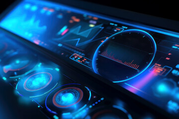 Dive into the digital age with this vibrant, futuristic image