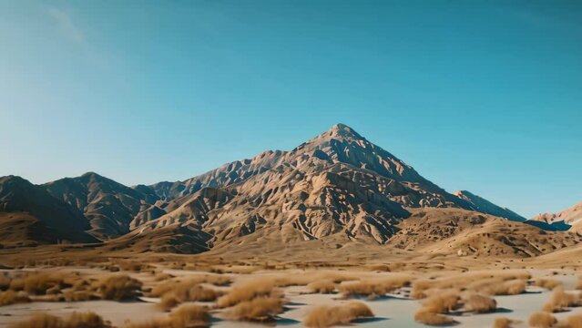 beautiful view of arid landscape and mountain against. 4k video