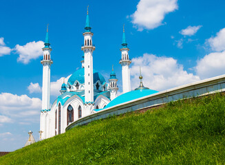 The Kul Sharif Mosque in summer sunny day. Kazan Kremlin. Republic of Tatarstan. Russia - 744656739