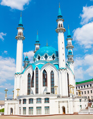 Fototapeta na wymiar The Kul Sharif Mosque in summer sunny day. Kazan Kremlin. Republic of Tatarstan. Russia