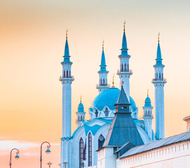 The Kul Sharif Mosque. Sunset. Kazan Kremlin. Republic of Tatarstan. Russia
