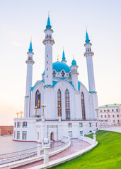 The Kul Sharif Mosque in summer sunny day. Kazan Kremlin. Republic of Tatarstan. Russia - 744656987