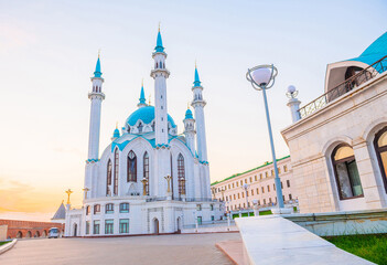 The Kul Sharif Mosque. Sunset. Kazan Kremlin. Republic of Tatarstan. Kazan. Russia