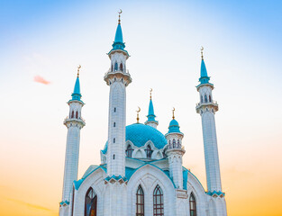 The Kul Sharif Mosque. Summer sunset. Kazan Kremlin. Republic of Tatarstan. Russia - 744656990