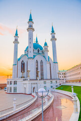 The Kul Sharif Mosque in sunset time. Kazan Kremlin. Republic of Tatarstan. Russia  - 744656997