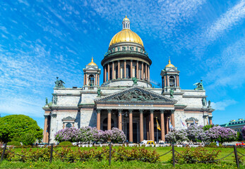St. Petersburg, Russia - 23 june 2023: St. Isaac's Cathedral in summer