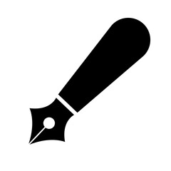 Simple fountain pen silhouette icon. Vector.