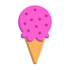 Strawberry cone ice cream icon
