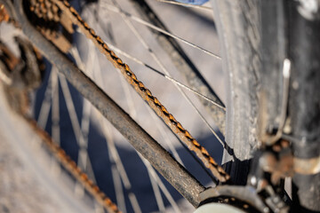Rusty bicycle chain - 744657755
