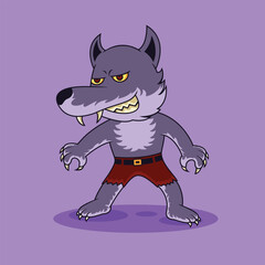 Werewolf vector halloween character