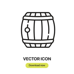 Barrel icon vector. Linear-style sign for mobile concept and web design. Barrel symbol illustration. Pixel vector graphics - Vector.