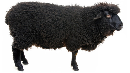 Black sheep isolated on white background