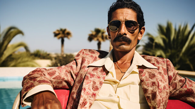 Head of drug cartel in his luxurious home