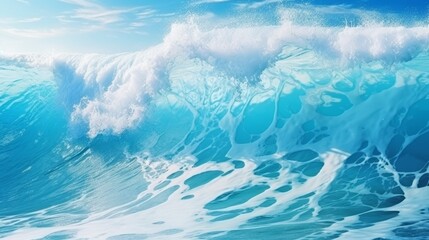 Aerial view of high res sea waves crashing onto sandy beach, stunning natural scenery