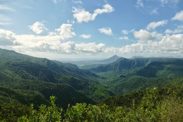 Stoff pro Meter Le Morne, Mauritius Landscape near Le Morne in rural Mauritius