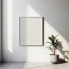 Gray Minimalist Wall Frame Mockup Instagram Post 