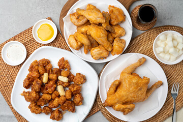 Sweet and sour chicken, garlic, soy sauce, spicy, old, fried chicken, fried chicken, fried chicken