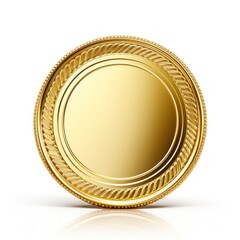 Pure Gold Coin Isolated on White Background