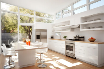 Fototapeta premium radiant, modern kitchen with natural light flooding in.
