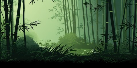 Serene Bamboo Forest Vector Art Peaceful and Simple