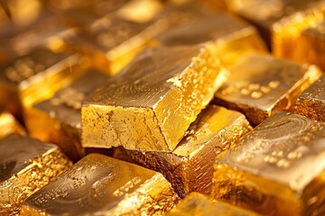 close up of golden bars