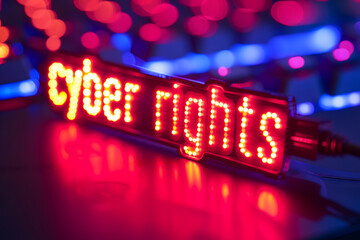 Words cyber rights for cyber law concept
