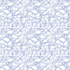 Abstract scribble, chaos doodle seamless pattern. Hand drawn scrawl sketch. Vector illustration Isolated on transparent background