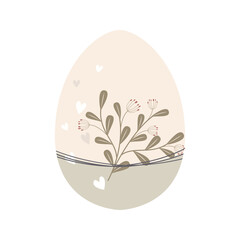 Happy Easter. Easter eggs with different textures on a white background. Spring holiday. Vector Illustration. Happy Easter eggs flat design
